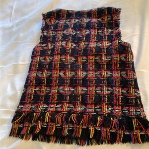 Trina Turk Black Plaid Wool Tank